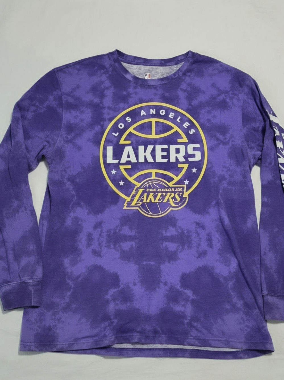 Mens Los Angeles Lakers Long Sleeve Shirt Tye Dye Style